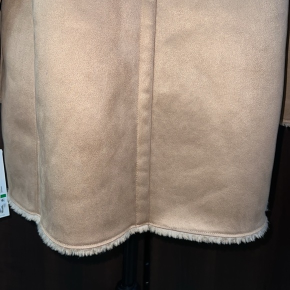 Calvin Klein Faux Shearling Coat, Camel, Size: L, *NWT* - Picture 11 of 12